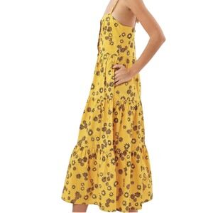 Solid & Striped button up adjustable spaghetti strap floral midi dress size XS